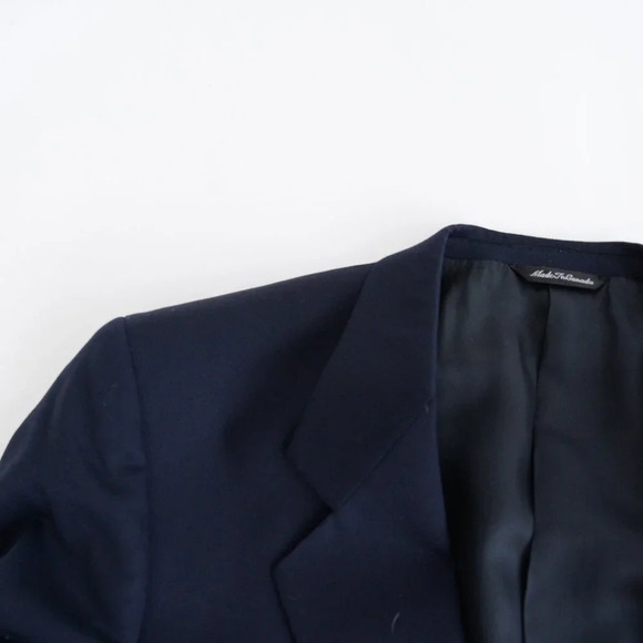 Vintage Austin Reed Navy 100% Wool 2 Button Blazer Sports Coat - Picture 9 of 16